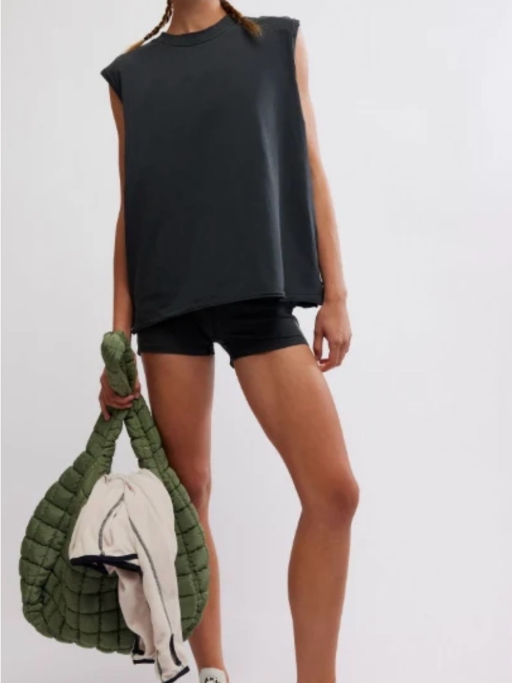 FREE PEOPLE- Movement Hot Shot Micro Muscle Tank Black Size L